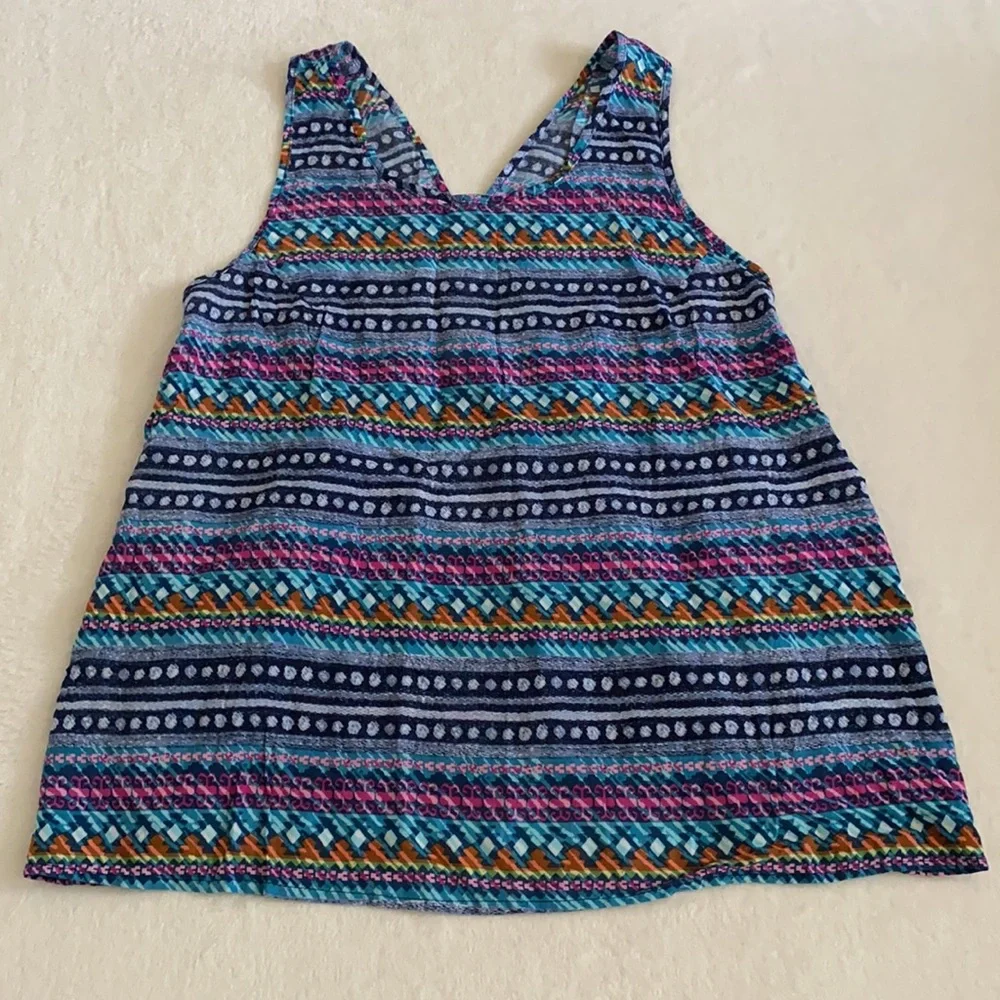 {NWT} Vera Bradley | Indigo Stripe Sleeveless Rayon Pajama Tank Top (M 8-10) - Picture 7 of 15